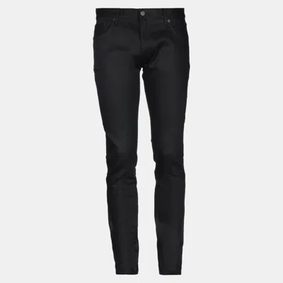 Pre-owned Burberry Cotton Jeans 32w-32l In Black