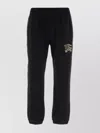 Burberry Cotton Joggers Featuring Embroidered Detail In Black