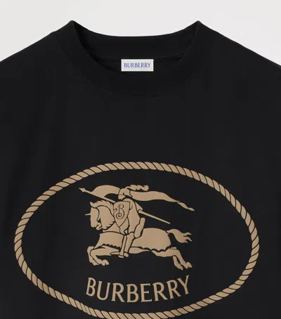 Burberry Cotton Knight Stamp T-shirt In Black