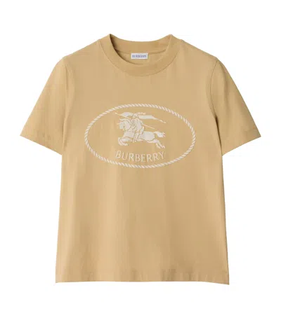 Burberry Cotton Knight Stamp T-shirt In Sand