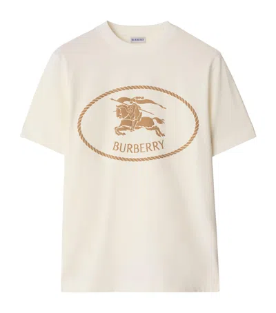 Burberry Cotton Knight Stamp T-shirt In Neutral