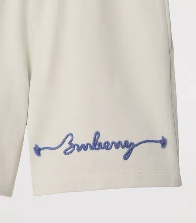 Burberry Cotton Knot Logo Shorts In White