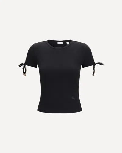 Burberry Cotton Lace-detail T-shirt In Multi