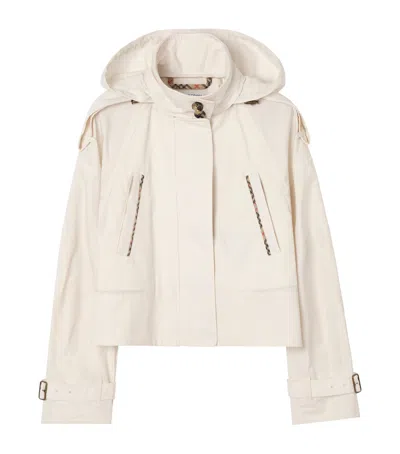 Burberry Cotton Ladymoor Jacket In White