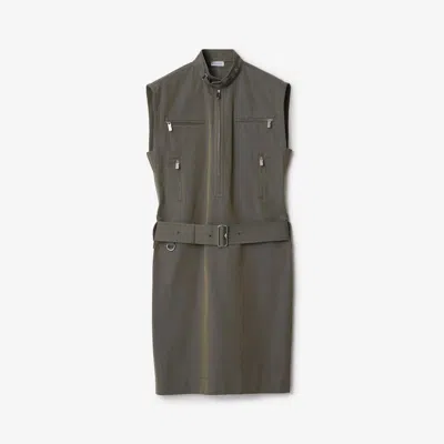 Burberry Cotton Linen Dress In Iron