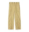 Burberry Cotton-linen Zip-detail Trousers In Gold