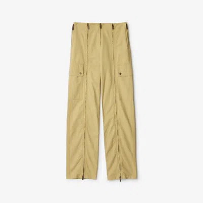 BURBERRY BURBERRY COTTON LINEN ZIP TROUSERS