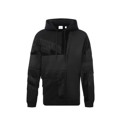 Burberry Cotton Logo Hooded Sweatshirt In Black