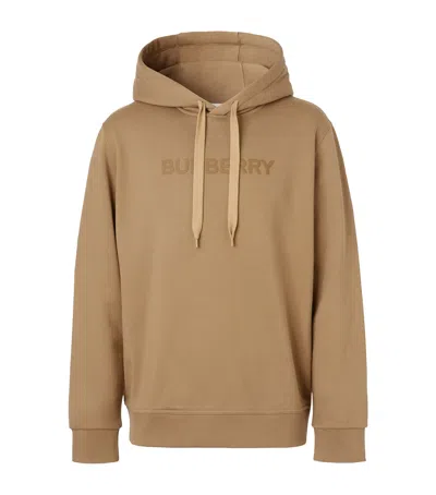 Burberry Cotton Logo Hoodie In Brown