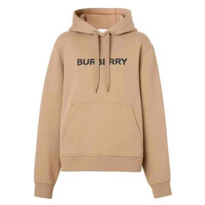 Burberry Cotton Logo Relaxed-fit Hoodie In Brown