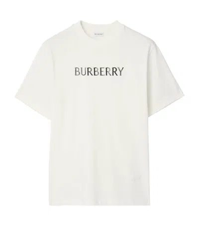 Burberry Cotton T Shirt Featuring Front Logo Print In White