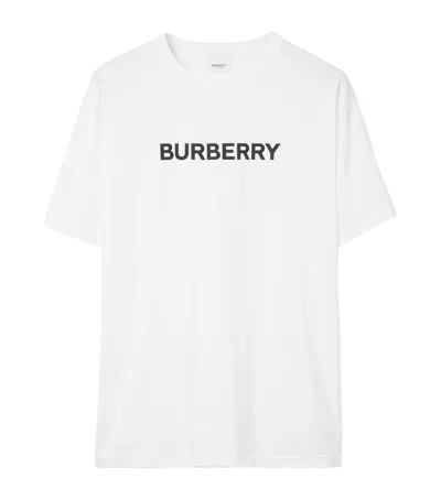 Burberry Cotton T Shirt Featuring Front Logo Print In White