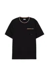 Burberry Cotton Logo T-shirt With Checkered Trim And Chest Pocket In Black