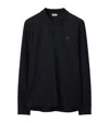 Burberry Ekd Long-sleeve Polo Shirt In Coal Blue
