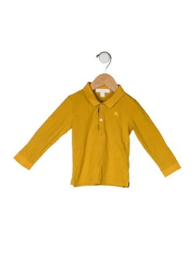 Pre-owned Burberry Babies' Cotton Long Sleeve Polo Shirt In Yellow