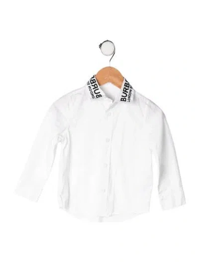 Pre-owned Burberry Babies' Cotton Long Sleeve Shirt In White