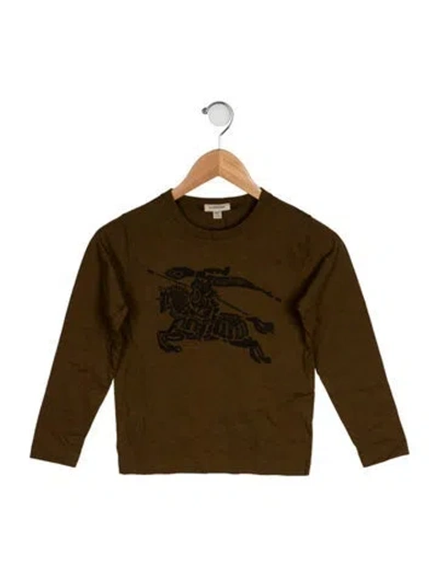 Pre-owned Burberry Babies' Cotton Long Sleeve T Shirt In Brown
