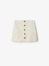 Burberry Mini Cotton Skirt In Off White