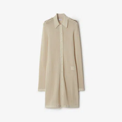 Burberry Cotton Mesh Dress In Soap