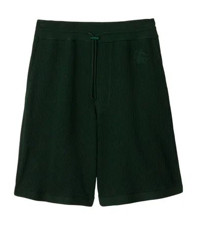 Burberry Cotton Mesh Shorts In Green