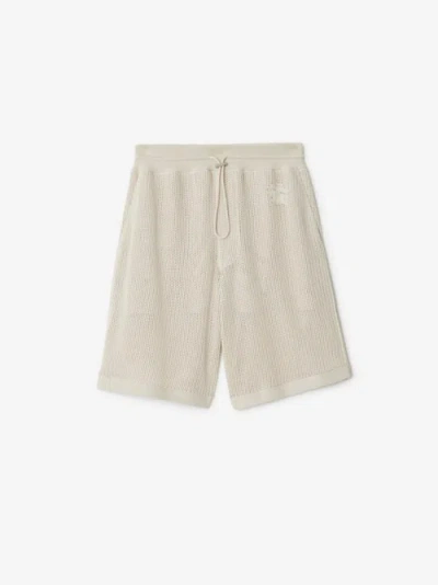 Burberry Cotton Mesh Shorts In Soap