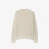 Burberry Grey Cashmere Crew-neck Sweater In Soap