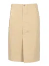 Burberry Cotton Midi Skirt Skirts Beige In Beige