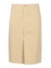 Burberry Cotton Midi Skirt Skirts Beige