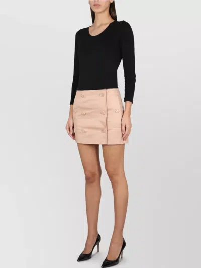 Burberry Cotton Mini Skirt In Neutral