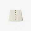 Burberry Mini Cotton Skirt In Off White