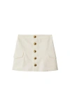 Burberry Mini Cotton Skirt In Off White