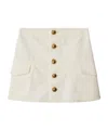 Burberry Mini Cotton Skirt In Off White