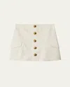 Burberry Mini Cotton Skirt In Off White