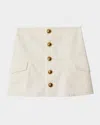 Burberry Mini Cotton Skirt In Off White