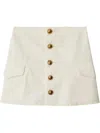 Burberry Mini Cotton Skirt In White