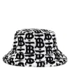 Burberry Tb Monogram Towel Bucket Hat In White/black