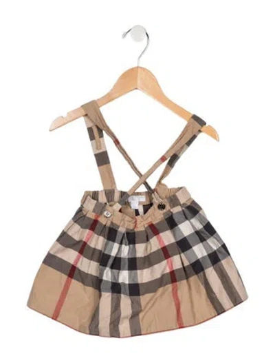 Pre-owned Burberry Babies' Cotton Neutral Patterned With Overall Straps