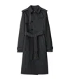 Burberry Long Trench Coat In Cotton And Nylon In Cinder