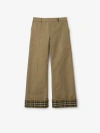 Burberry Check-trim Wide-leg Trousers In Mountain