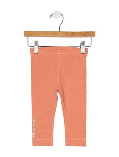 Pre-owned Burberry Babies' Cotton Orange Leggings With Elastic Waist  W/tags