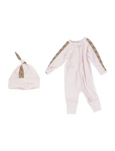 Pre-owned Burberry Babies' Cotton Outfit Set In Pink