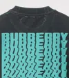 Burberry Cotton Overdyed Warped Logo T-shirt In Blue
