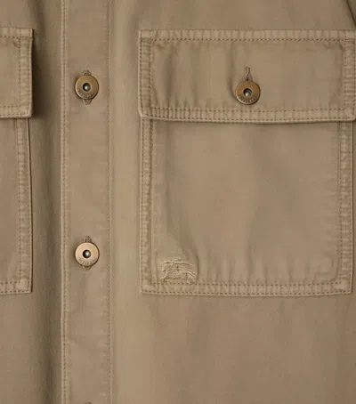 Burberry Cotton Overshirt In Gold