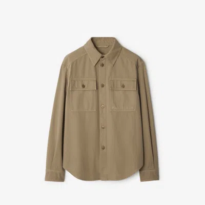Burberry Cotton Overshirt In Quill