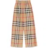 Burberry Check-pattern Flared Cotton Trousers