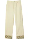 Burberry Checkered Straight-leg Jeans In Beige