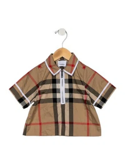 Pre-owned Burberry Babies' Cotton Pattern Shirt In Brown