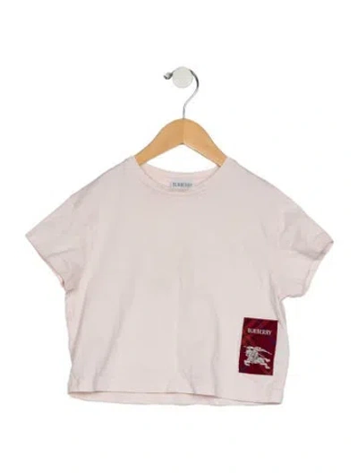Pre-owned Burberry Babies' Cotton Pink T-shirt With Branding Patch