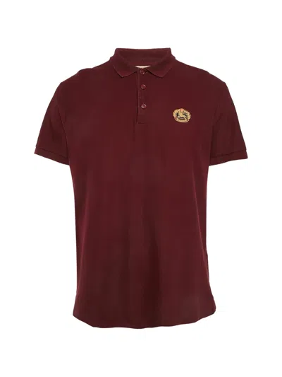 Pre-owned Burberry Cotton Piqué Embroidered Logo Polo Shirt In Red