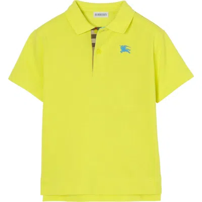 Burberry Kids'  Cotton Piqué Polo Shirt In Yellow